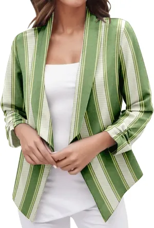 2023 Casual Blazer Jacket for Women Trendy Long Sleeve Open Front Work Office Blazers Lapel Button Business Jacket Coats