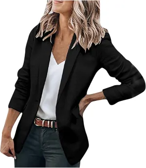 2024 Blazers for Women Fall Fashion Business Casual Outfits Long Sleeve Women's Blazers & Suit Jackets with Pockets