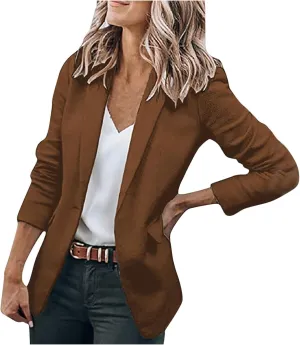 2024 Blazers for Women Fall Fashion Business Casual Outfits Long Sleeve Women's Blazers & Suit Jackets with Pockets