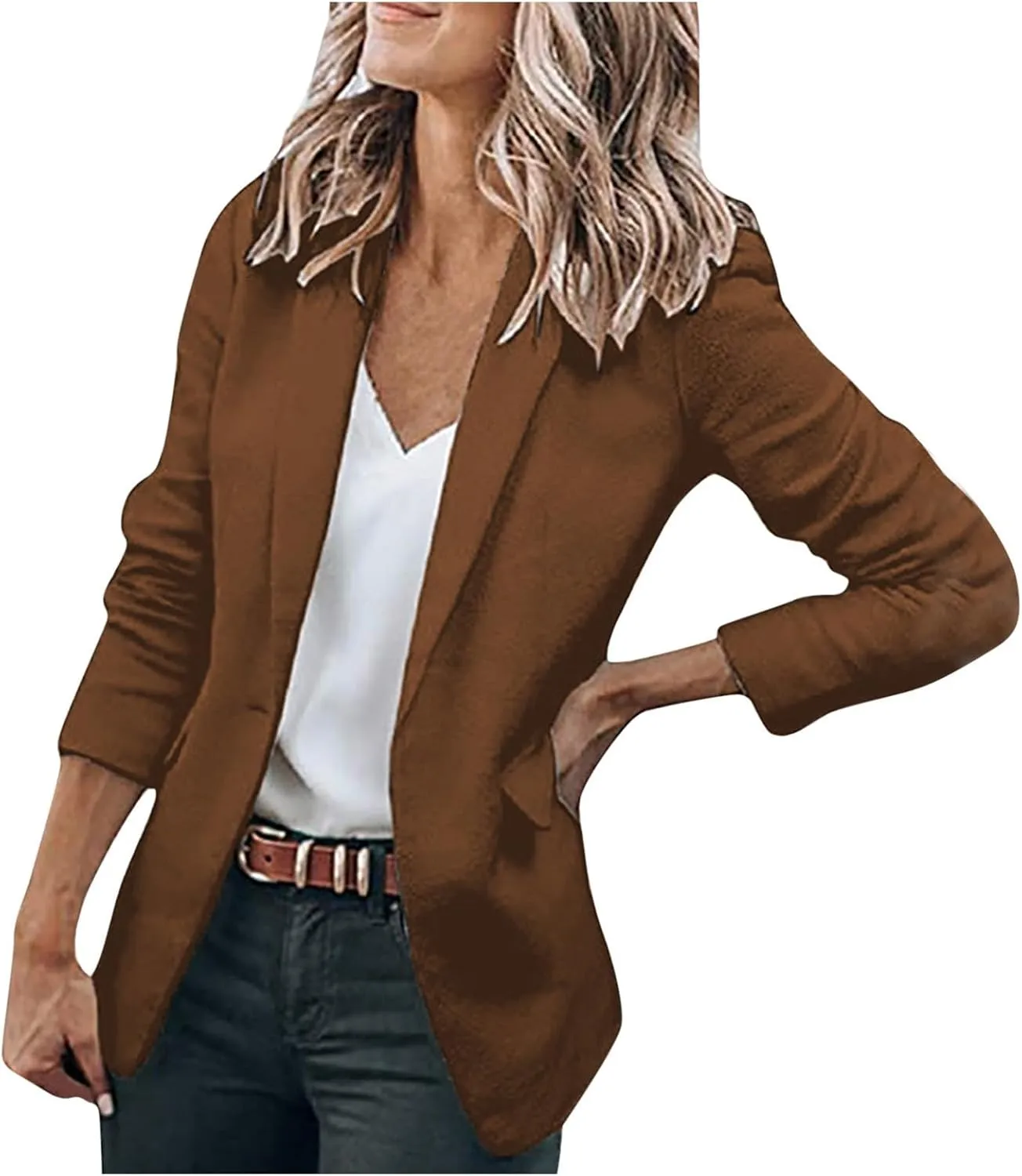 2024 Blazers for Women Fall Fashion Business Casual Outfits Long Sleeve Women's Blazers & Suit Jackets with Pockets