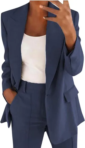 2025 Hot Blazer Suit Jacekt for Women Casual Open Front Notched V-Neck Semi-Formal Blazers Office Outwear