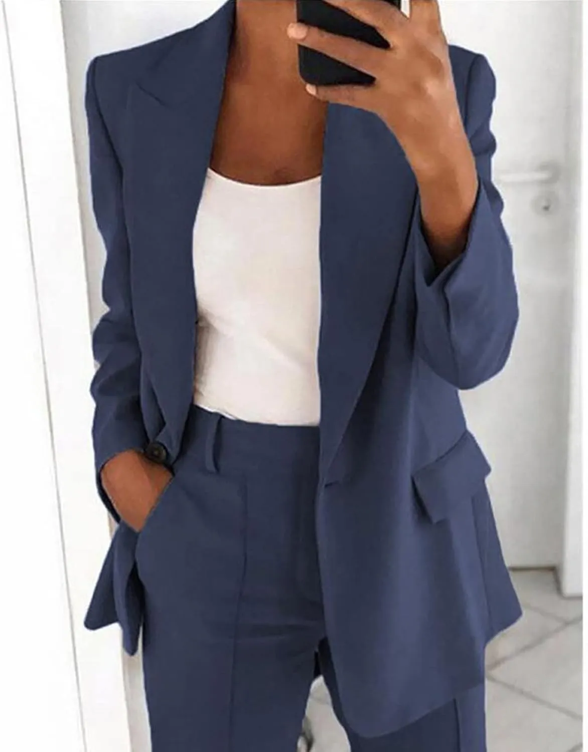 2025 Hot Blazer Suit Jacekt for Women Casual Open Front Notched V-Neck Semi-Formal Blazers Office Outwear