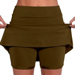 aihihe Golf Skirts for Women Tummy Control Long Womens Biker Shorts with Pockets Running Shorts Men 5 inch