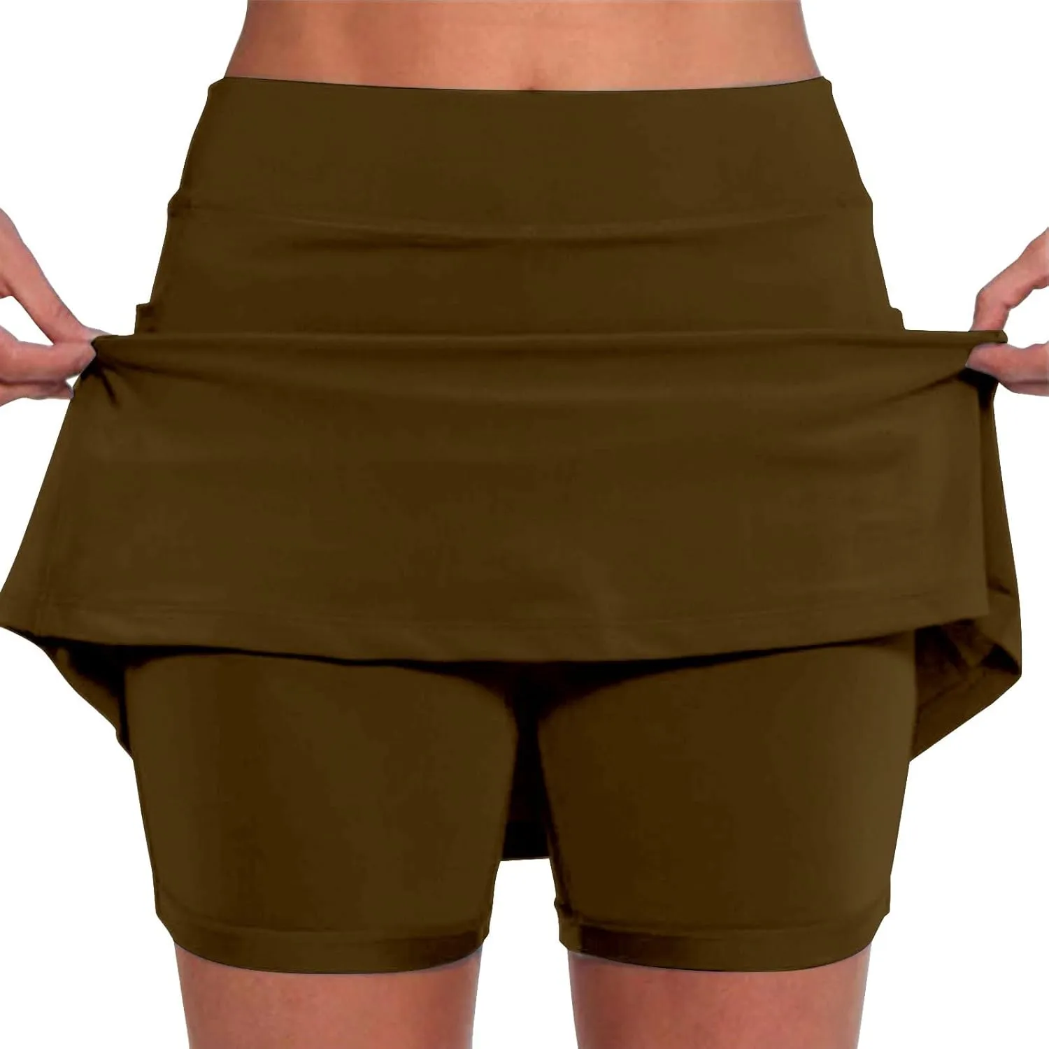 aihihe Golf Skirts for Women Tummy Control Long Womens Biker Shorts with Pockets Running Shorts Men 5 inch