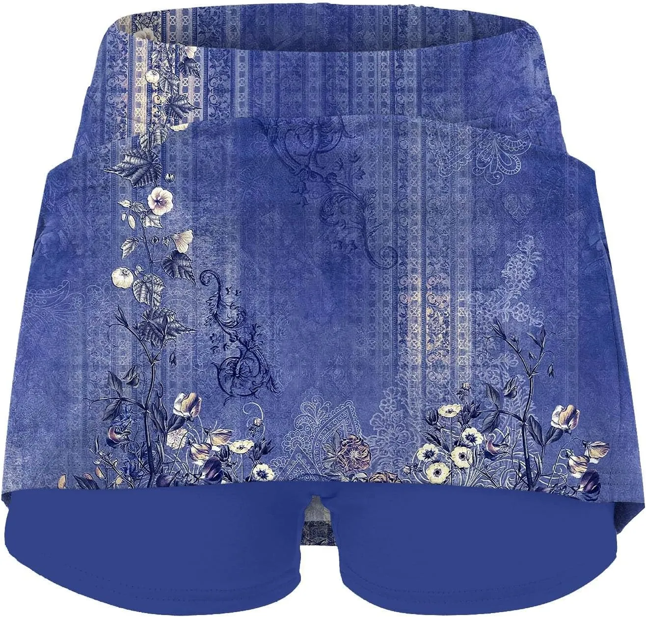 aihihe Pleated Workout Skirts for Women Tennis Skirt with Shorts Long Workout Shorts Women Long Loose