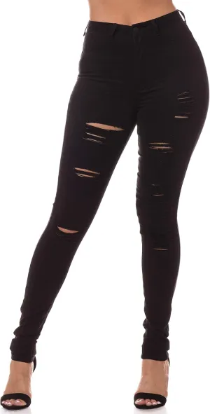 Aphrodite High Waisted Jeans for Women - High Rise Stretch Skinny Womens Knee Distressed Ripped Jeans