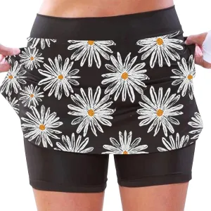 Athletic Skorts for Women with Pockets Summer Tennis Mini Skirts Lightweight High Waisted Elastic Golf Yoga Shorts