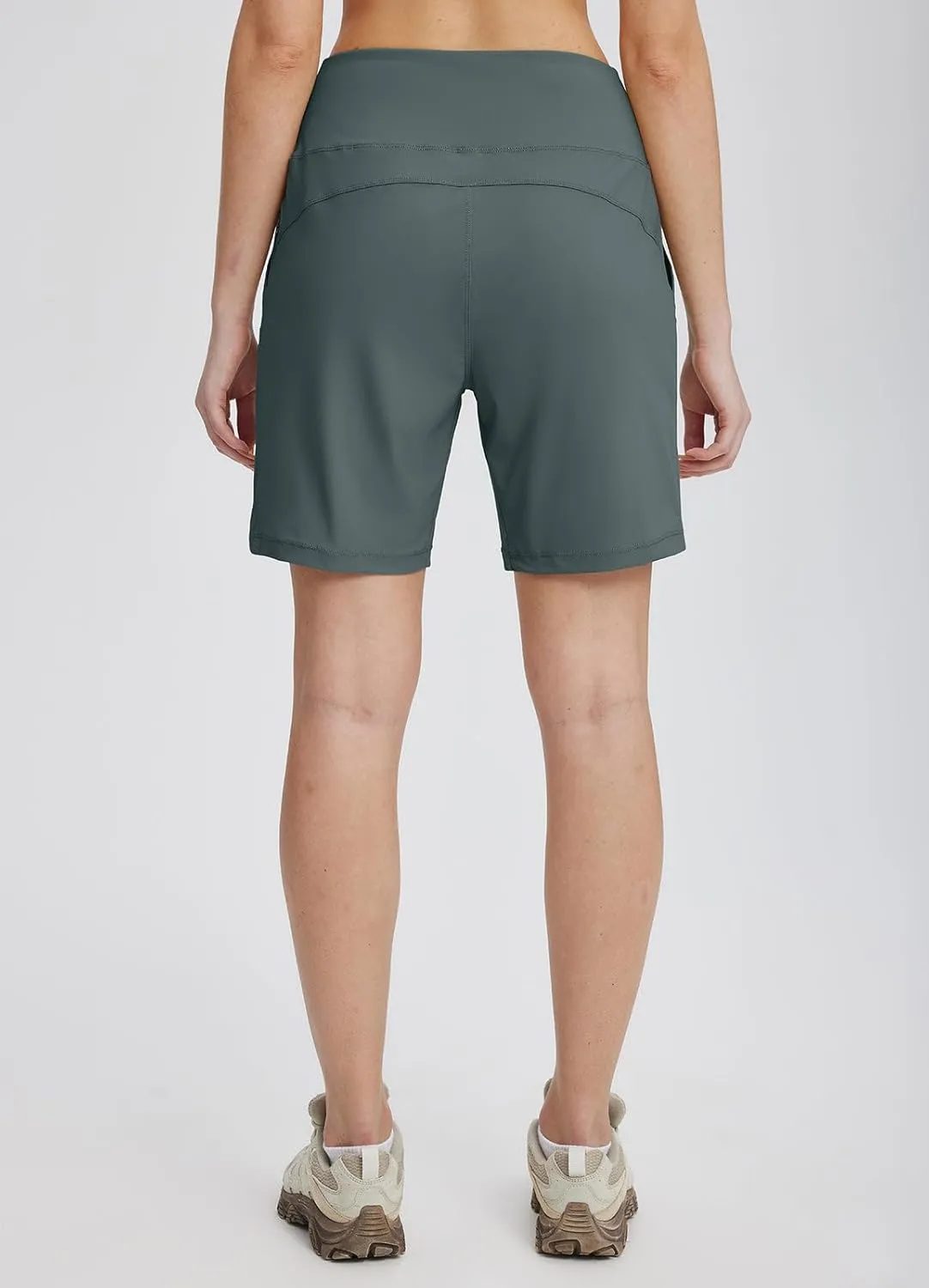 baleaf Women's Athletic Shorts 7 Inch Long Hiking Shorts High Waist Pockets