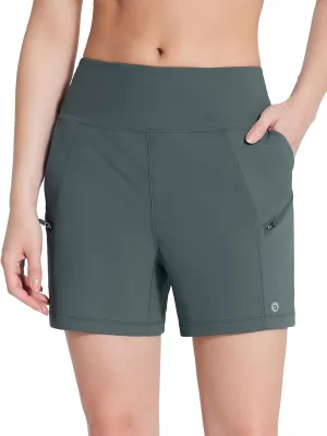 baleaf Women's Athletic Shorts 7 Inch Long Hiking Shorts High Waist Pockets