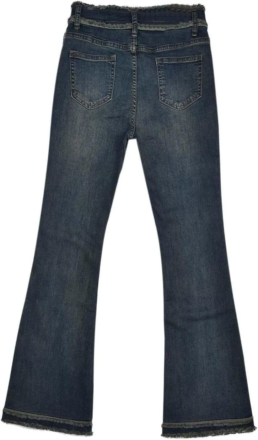 Barrel Jeans Women Solid Color Micro Small Pants Show Skinny High Waisted Skinny Flared high Waisted Jeans with Pockets