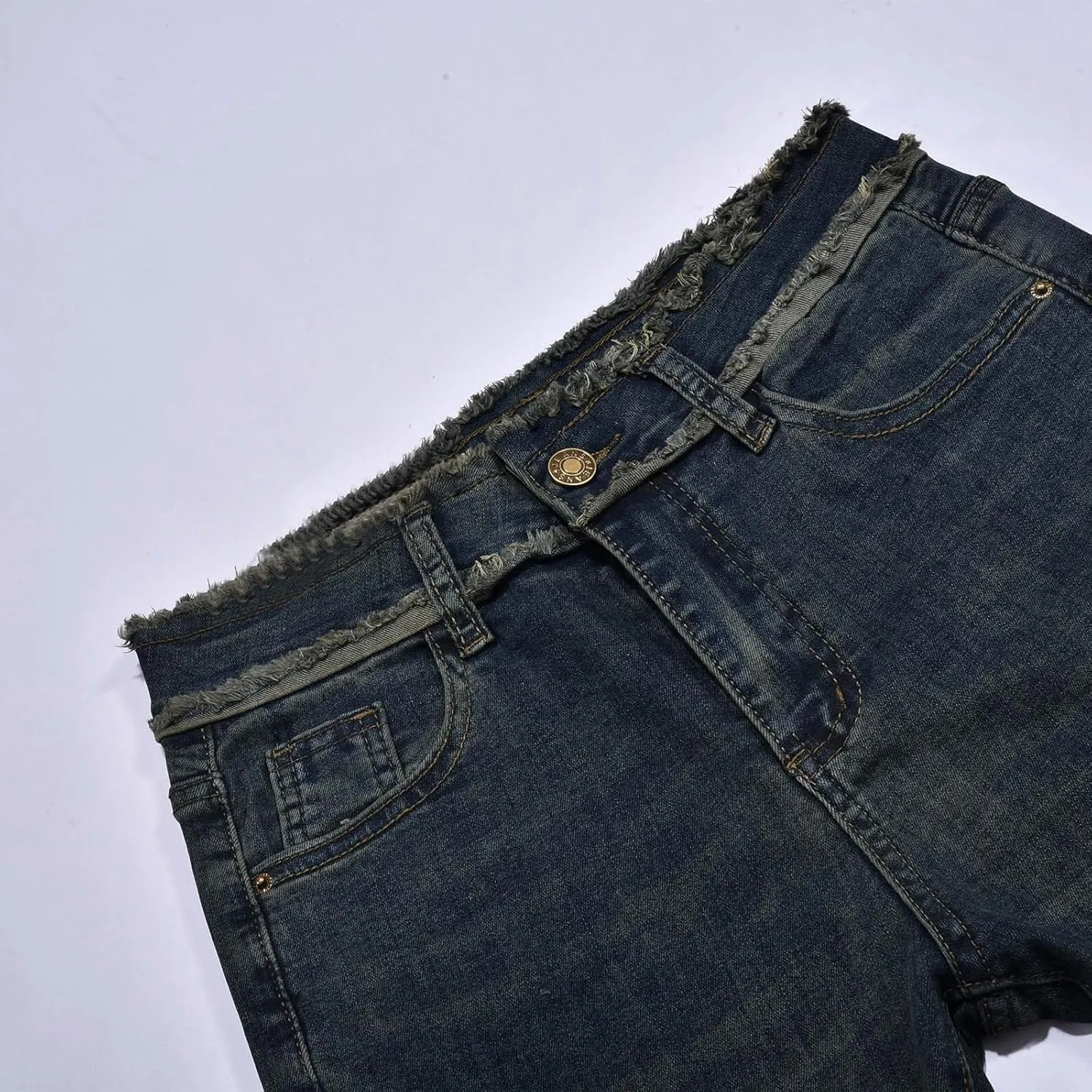 Barrel Jeans Women Solid Color Micro Small Pants Show Skinny High Waisted Skinny Flared high Waisted Jeans with Pockets