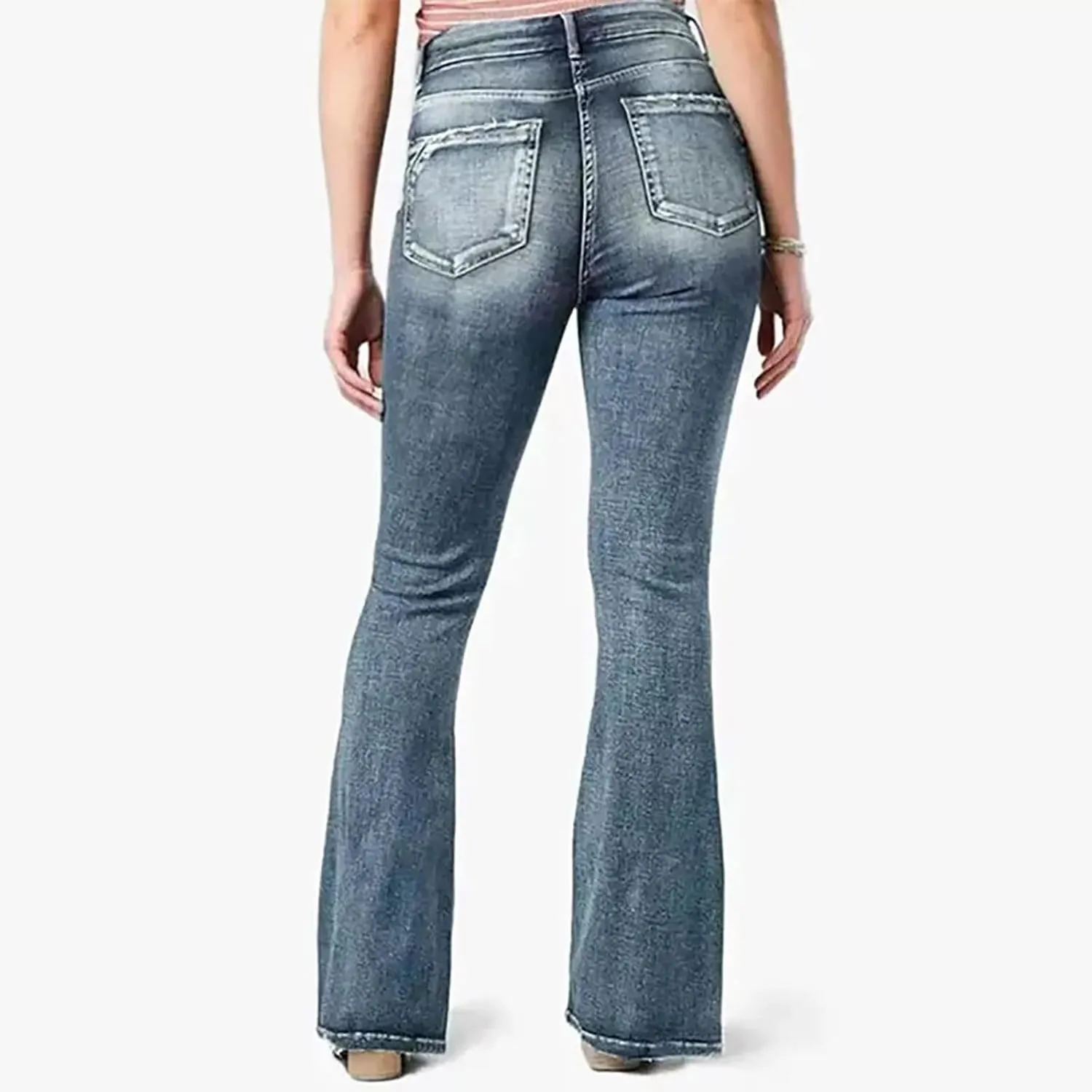 Bell Bottom Jeans for Women Slim Wide Leg Denim Pants Trendy High Waisted Stretchy Skinny Jeans Casual Trousers