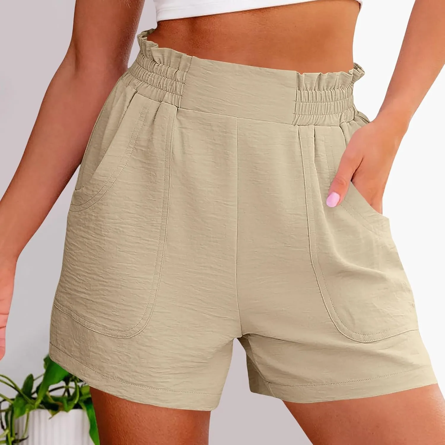 Bermuda Shorts for Women High Waist with Pockets Loungwear Athletic Shorts Summer Bottoms