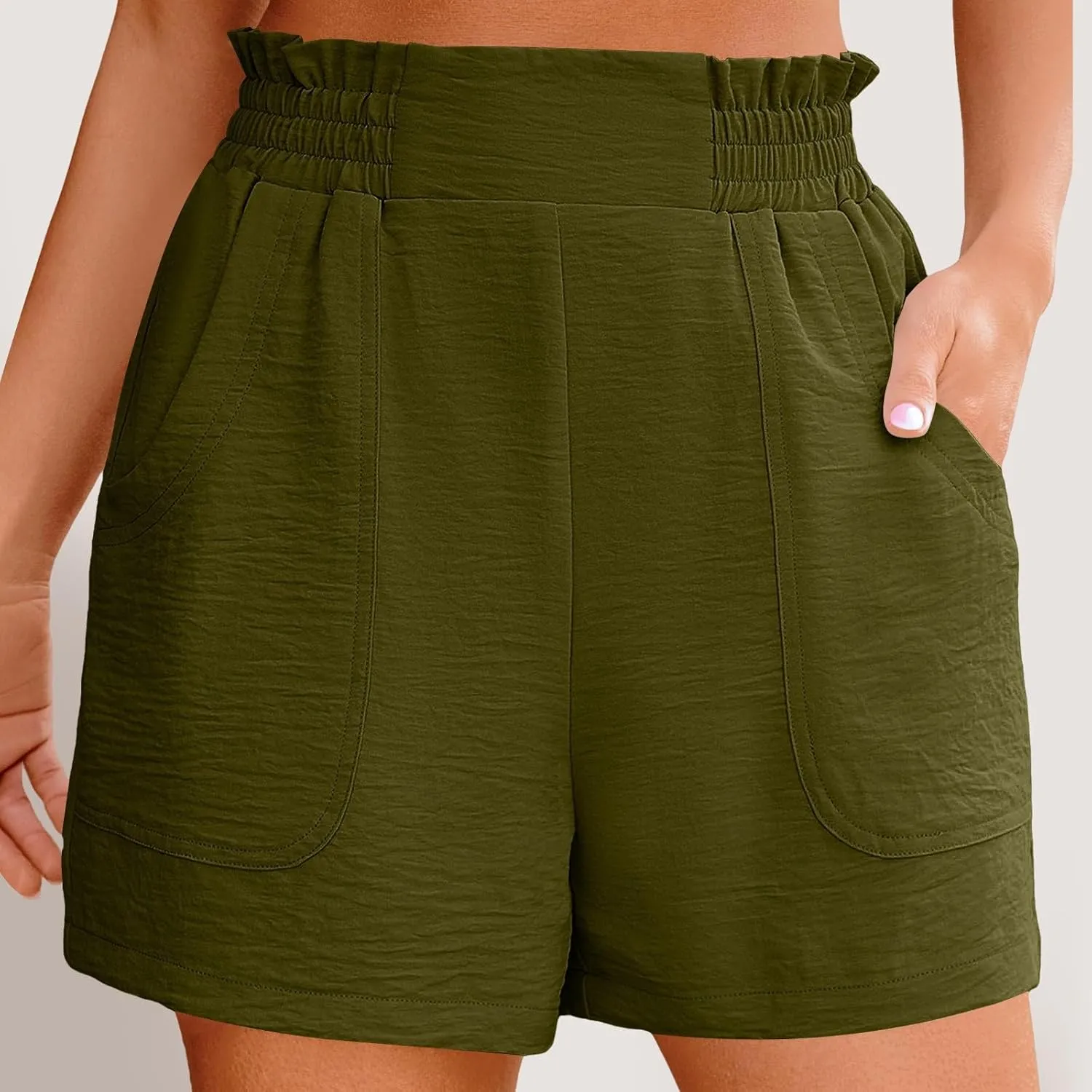 Bermuda Shorts for Women High Waist with Pockets Loungwear Athletic Shorts Summer Bottoms