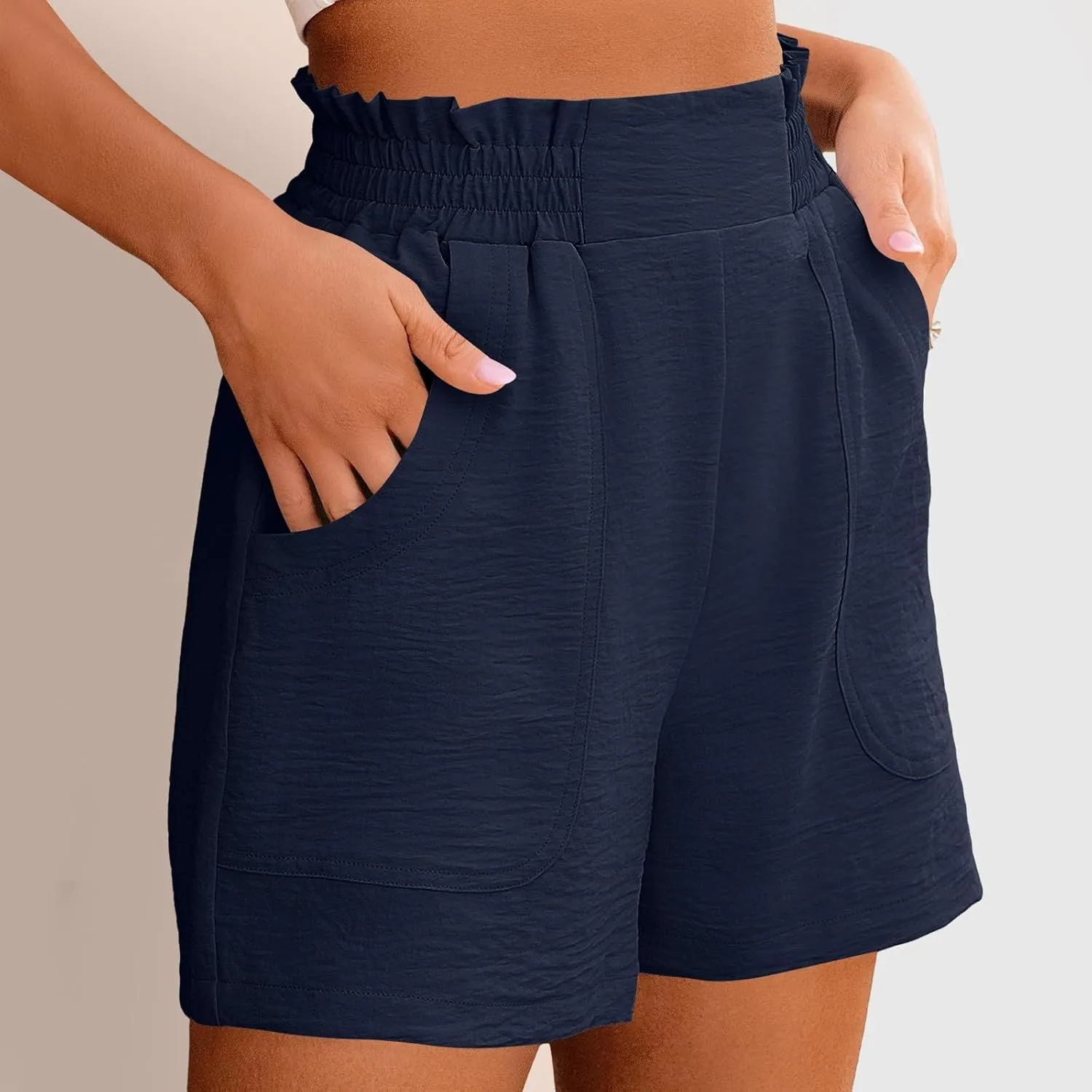 Bermuda Shorts for Women High Waist with Pockets Loungwear Athletic Shorts Summer Bottoms