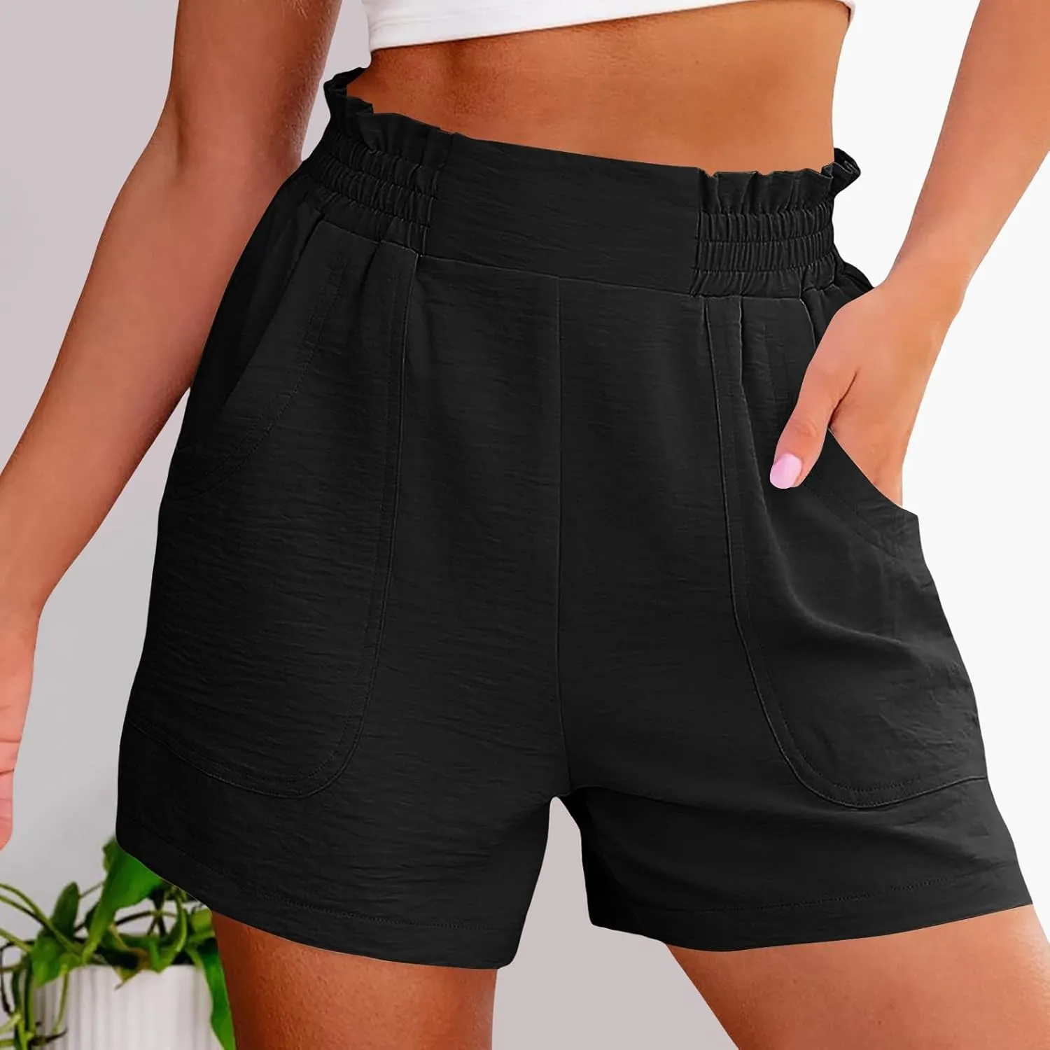 Bermuda Shorts for Women High Waist with Pockets Loungwear Athletic Shorts Summer Bottoms
