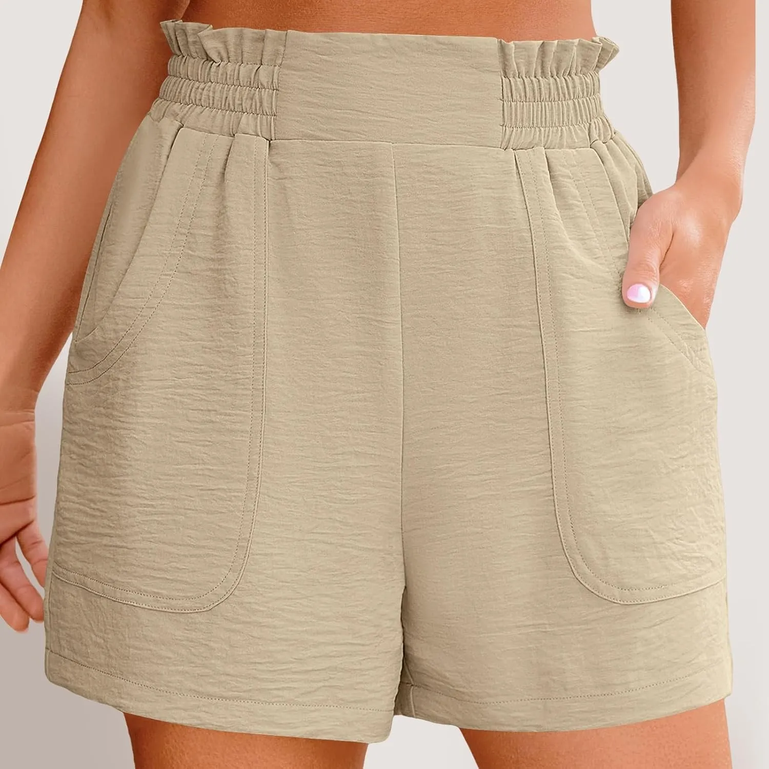Bermuda Shorts for Women High Waist with Pockets Loungwear Athletic Shorts Summer Bottoms