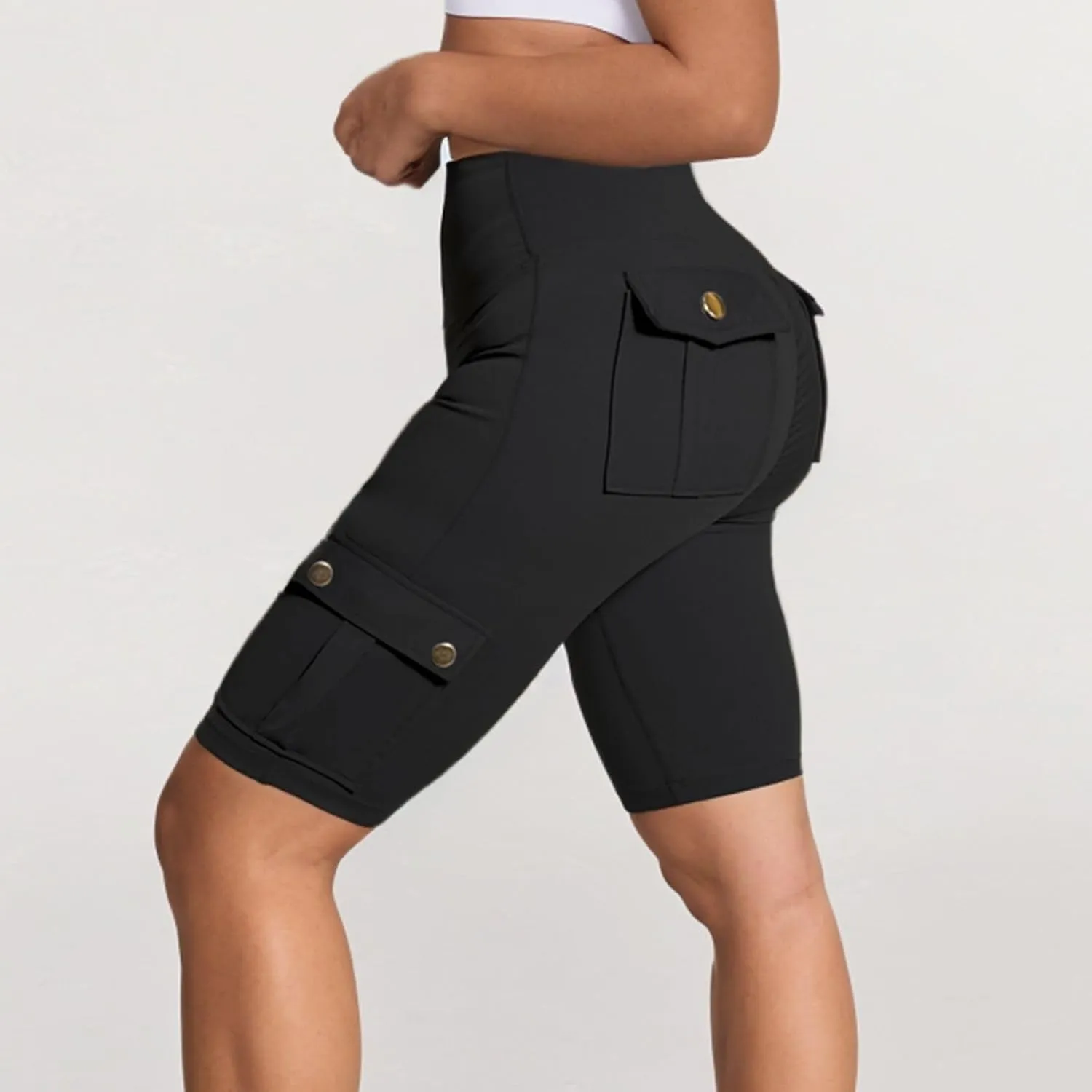 Biker Shorts for Women High Waist Tummy Control Butt Lifting Shorts Gym Workout Bermuda Cargo Shorts