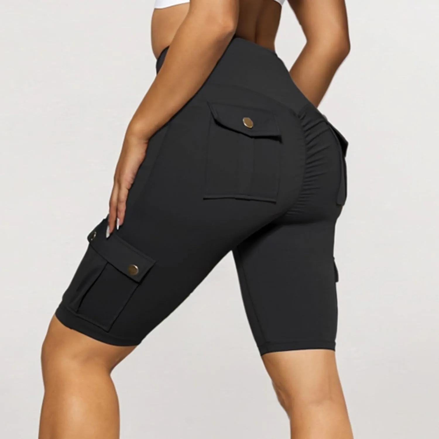 Biker Shorts for Women High Waist Tummy Control Butt Lifting Shorts Gym Workout Bermuda Cargo Shorts