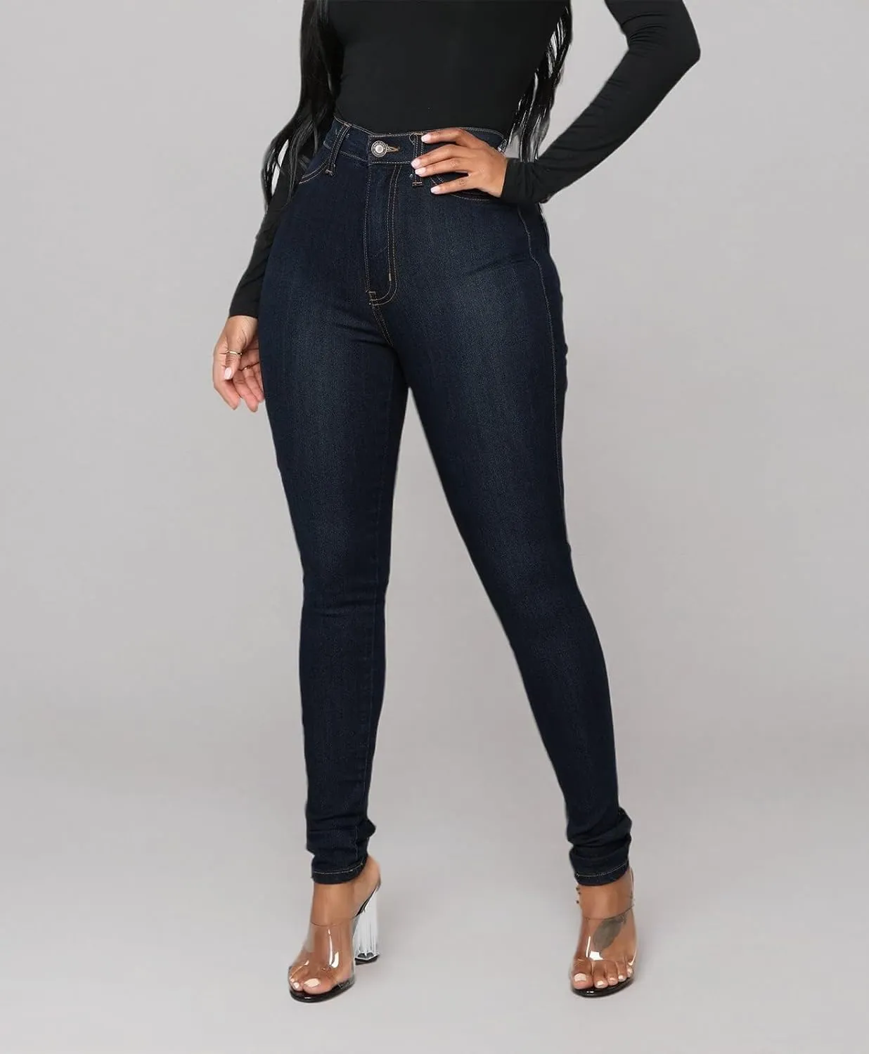 BISUAL Womens High Waisted Butt Lifting Jeans Distressed Stretch Skinny Sexy Colombian Jeans for Women