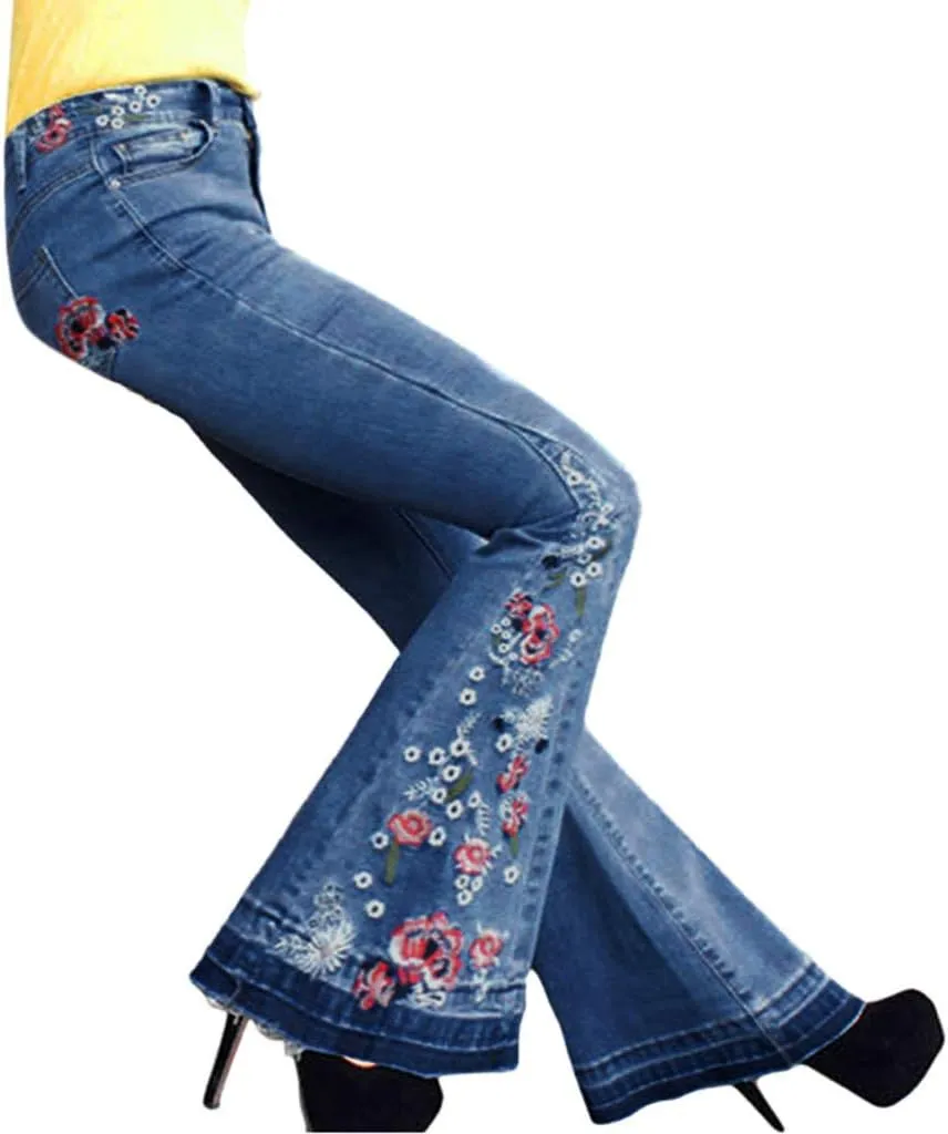 Black Flare Jeans, Women's Totally Shaping Curvy Strethy Bootcut Flare Denin Jeans
