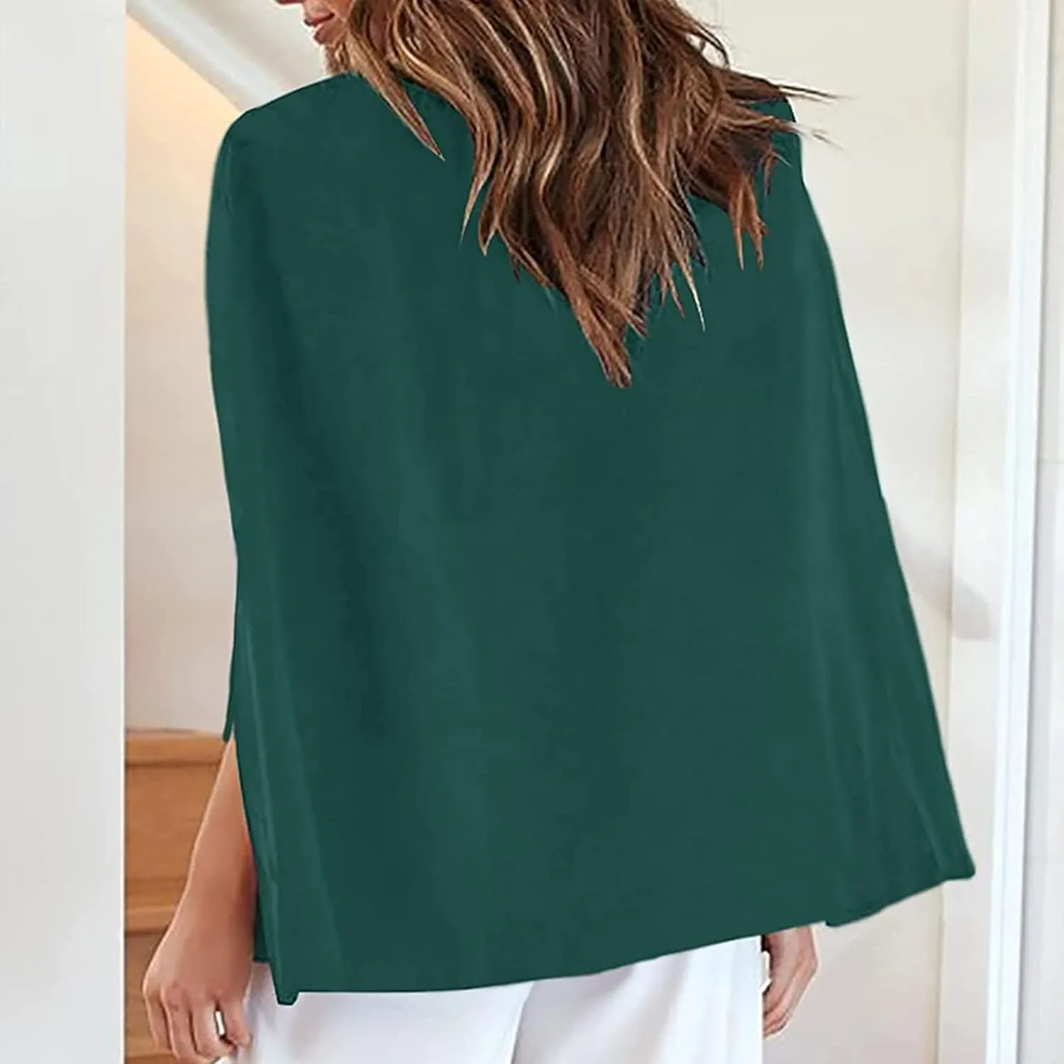 Blazer Dress for Women Long Sleeve Open Front Solid Color Blazer Jacket Lightweight Work Office Suit