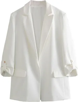 Blazer for Women Business Suit Jacket Casual Blazers Rolled Long Sleeve Work Office Blazers Fall Fashion 2024