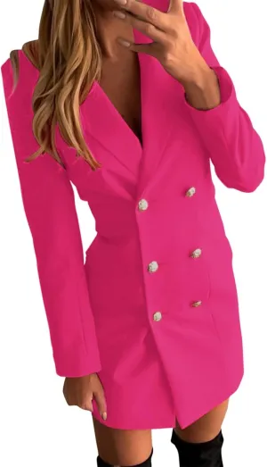 Blazer for Women Button Lapel Waist Closed Medium-Length Casual Business Elegant Temperament Comfy Stylish Work Suit