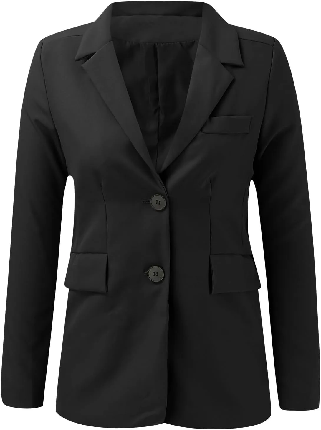 Blazer for Women Button Long Sleeve Pocket Lapel Elegant Trendy Comfortable Solid Color Stylish Suit Jackets