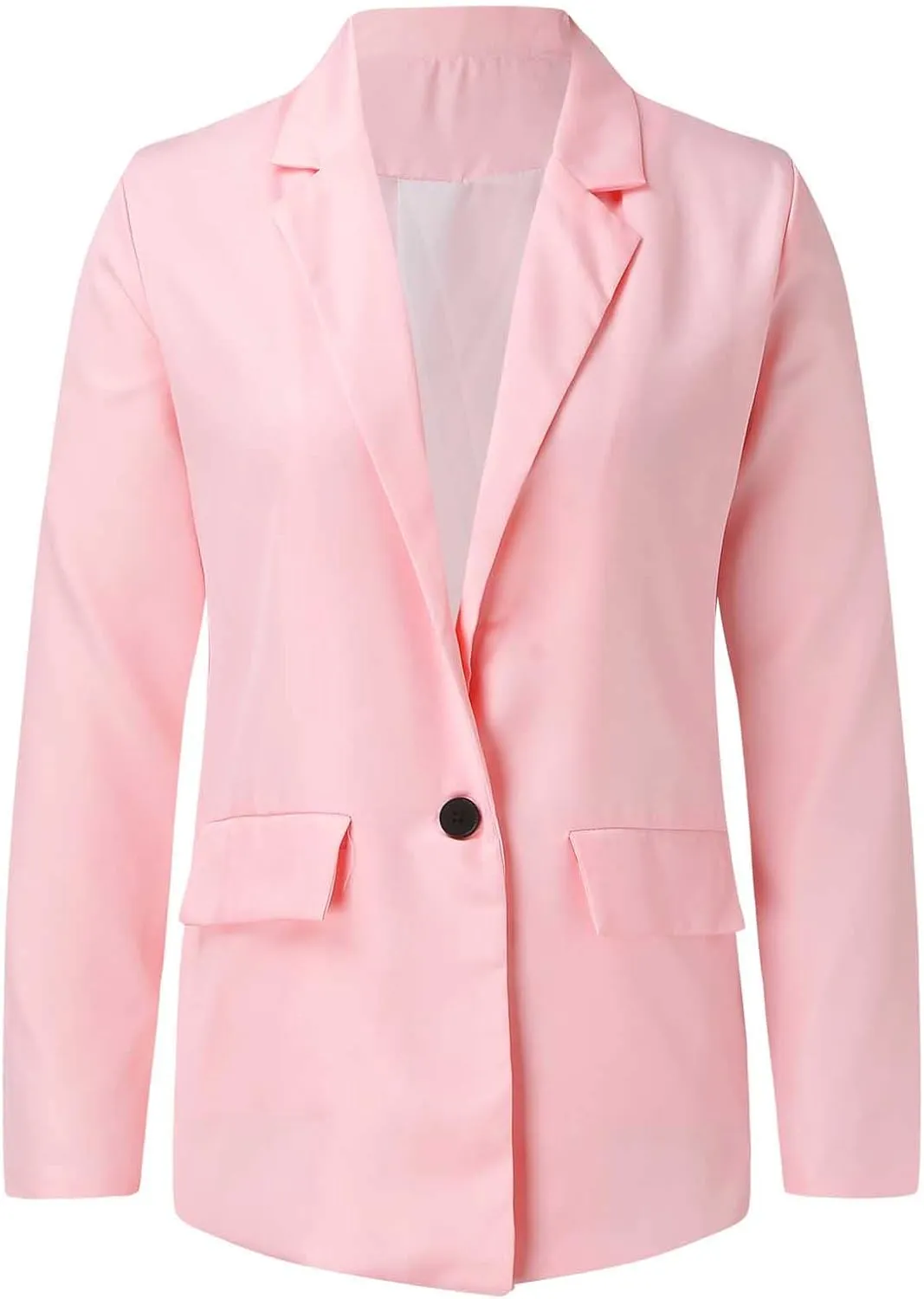 Blazer for Women Lapel 3/4 Sleeve Pocket Elegant Temperament Work Jacket Comfortable Solid Color Dressy Suit Jackets