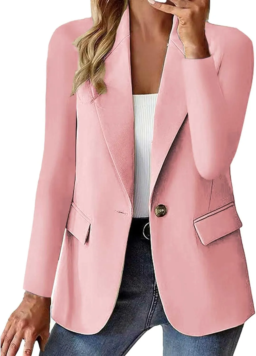Blazers for Women 2024 Trendy Long Sleeve Open Front Cardigan Business Casual Jackets Work Suit Fall Fashion Blazer