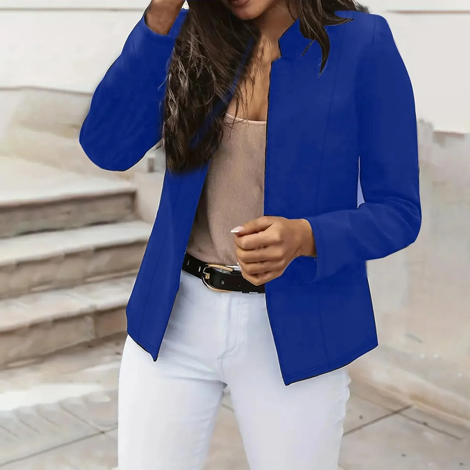 Blazers for Women Business Casual Long Sleeve Open Front Trendy Blazer Jacket Plus Size Comfy Work Office Suit