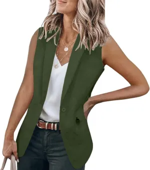 Blazers for Women Business Work Casual Open Front Short Sleeve Blazers Suit Summer Comfy Lightweight Office Vest Tops