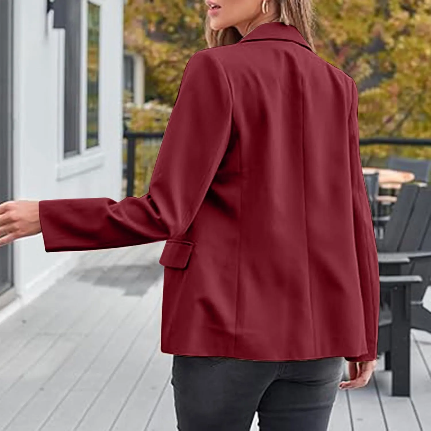 Blazers for Women Dressy Casual Open Front Long Sleeve Work Office Suit Jackets Elegant Button Lapel Business Blazer