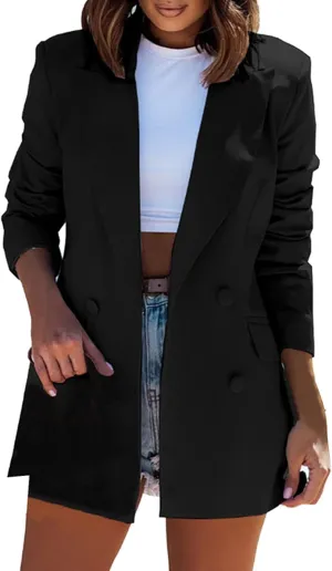 Blazers for Women Fashion Casual 2025 Open Front Casual Blazers Jacket Plus Size Comfy Work Office Suit