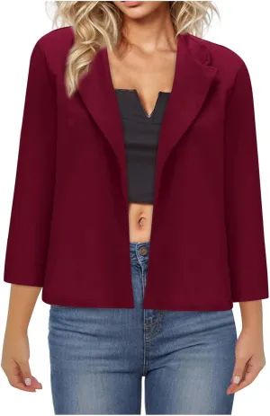 Blazers for Women Oversized Long Sleeve Open Front Work Office Blazer Jackets Casual Lightweight Lapel Cardigan