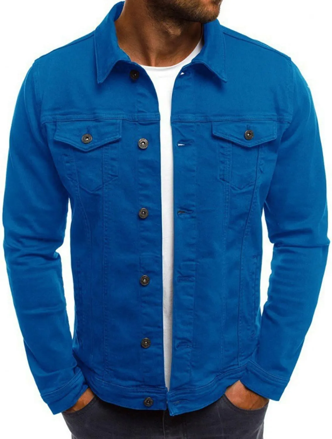 Bomber Jacket Men, Men's Lightweight Bomber Jacket Windbreaker Slim Fit Active Coat Outerwear Button Down Jackets