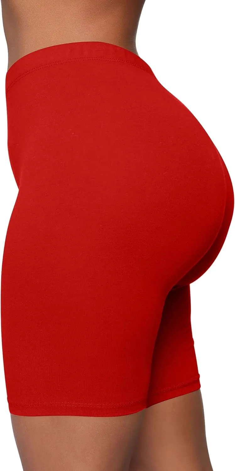 BORIFLORS Women's Athletic Workout High Waist Gym Biker Shorts