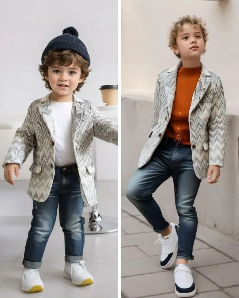 Boys Blazers Slim Fit Suit Jacket Kids Formal Tuxedo Blazer Outfit for Party School