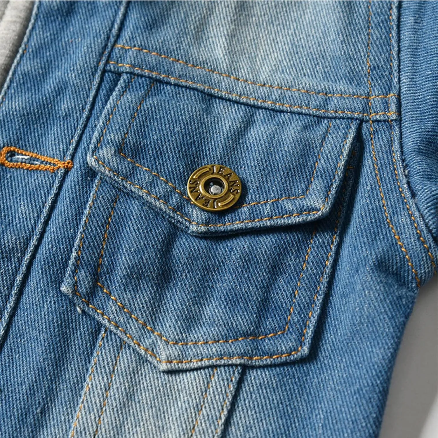 Boys Jean Jacket Kids Hooded Denim Jackets Zipper Outerwear Coat Boys' Button Down Basic Denim Trucker Jackets