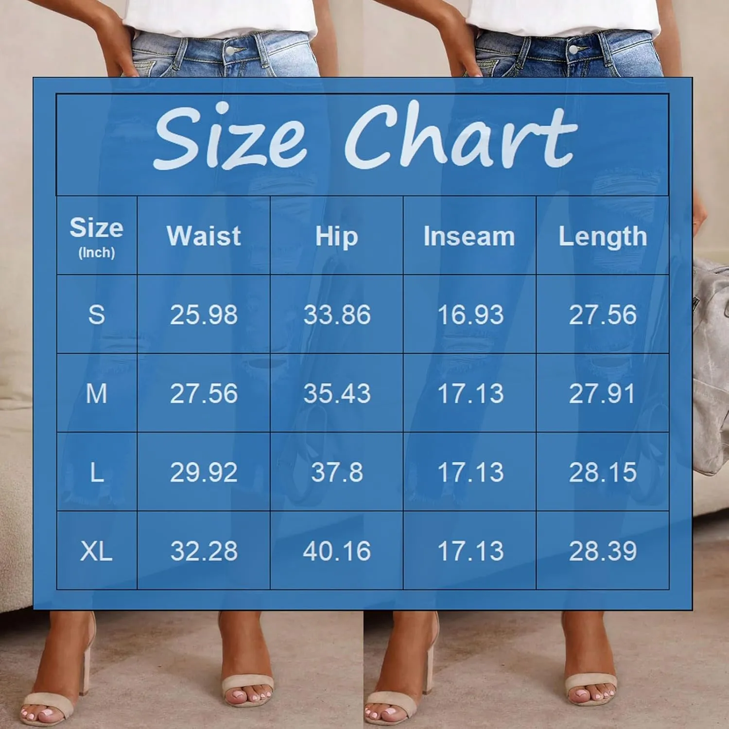 Capri Jeans for Women High Waisted Ripped Stretchy Slim Fit Skinny Jeans Summer Crop Denim Capris Pants with Pockets