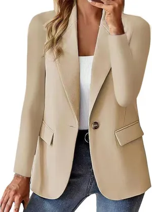 Casual Blazers for Women Open Front Business Work Office Suit Jackets Loose Fit Lightweight Spring Summer Cardigan