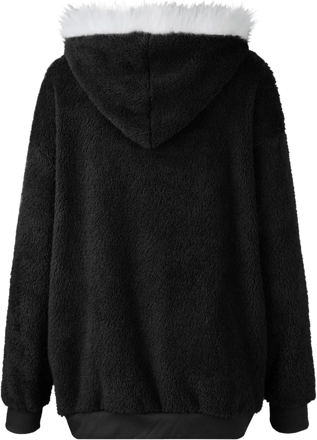 ChicCrate Womens Winter Coats Sherpa Jacket Fuzzy Fleece Jackets Oversized Casual Warm Outwear Zip Hooded Overcoat