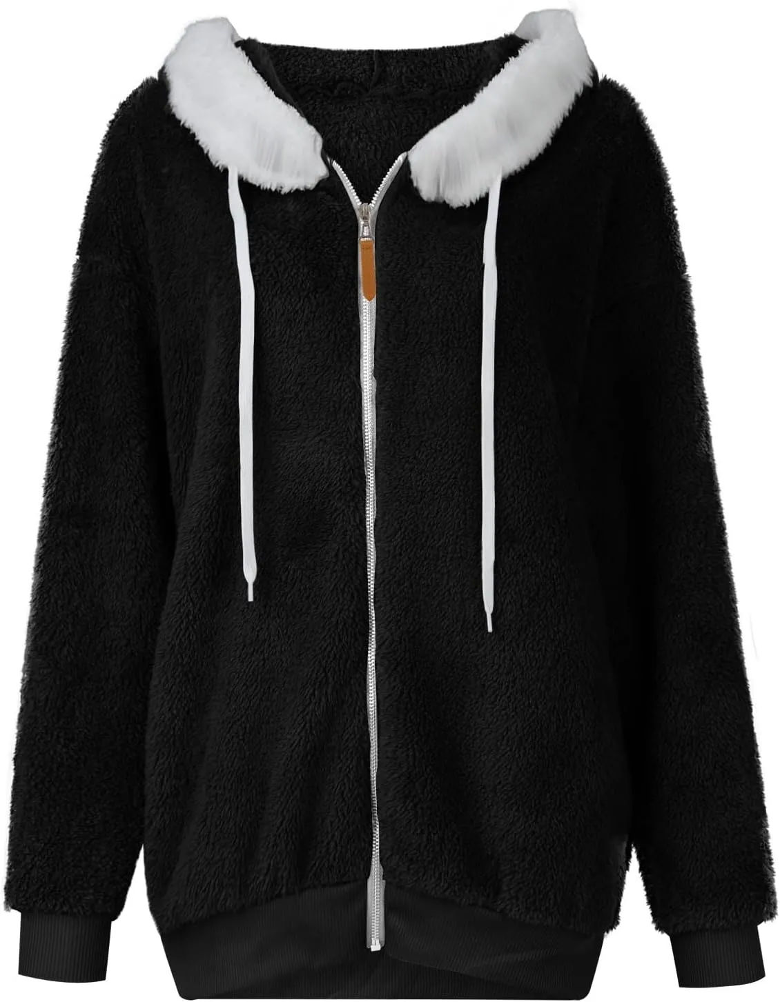 ChicCrate Womens Winter Coats Sherpa Jacket Fuzzy Fleece Jackets Oversized Casual Warm Outwear Zip Hooded Overcoat