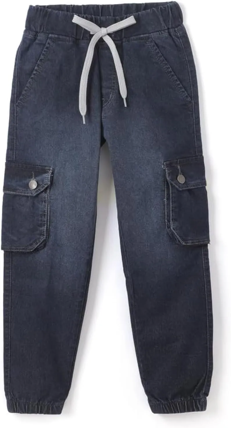 chopper club Boys Denim Cargo Joggers Slim Fit Boys Jeans 3x1 Stretchable Denim Fabric 6 Pockets Cargo Jeans