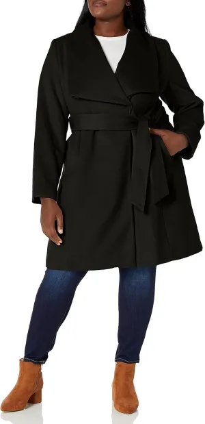 Cole Haan Women's Belted Wool Classically Elegant Coat for Year-Round Style