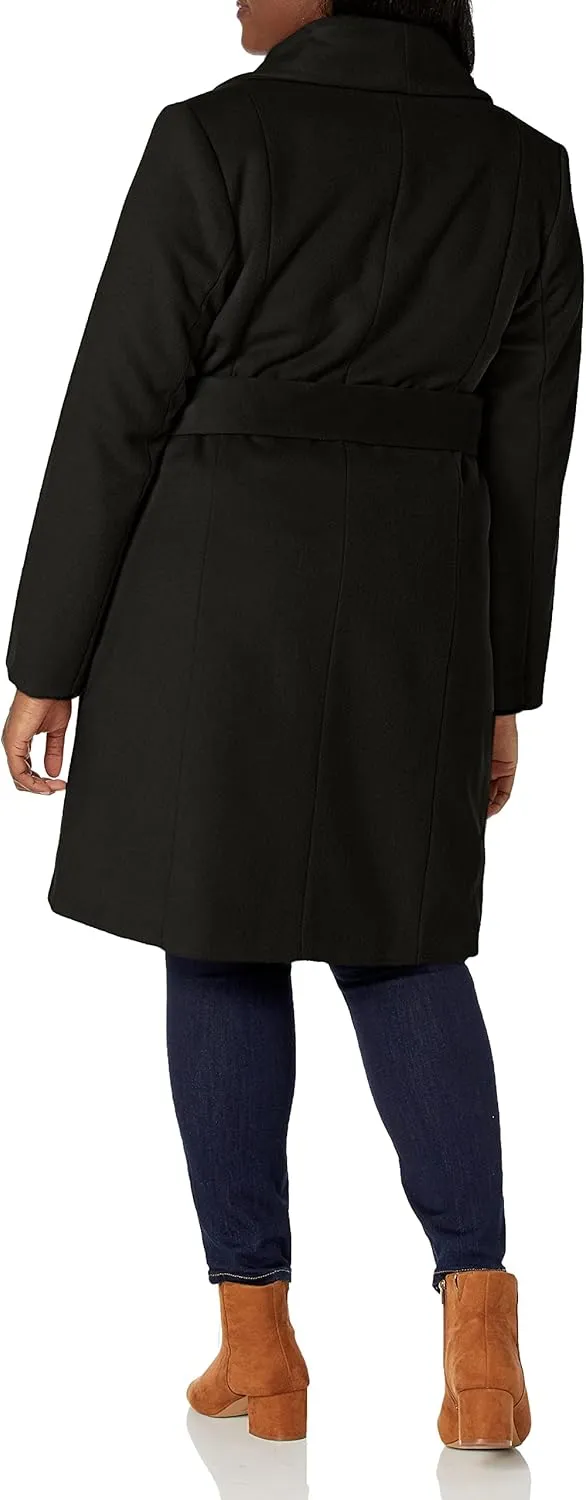 Cole Haan Women's Belted Wool Classically Elegant Coat for Year-Round Style