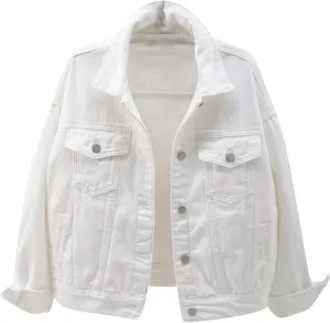 Corduroy Jacket Women Womens Candy Color Denim Jacket Relaxed Fit Casual Jean Trucker Jacket Denim Jacket For