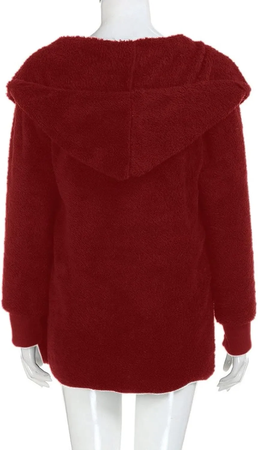 COTECRAM 2024 Womens Winter Long Sleeve Solid Fuzzy Fleece Open Front Hooded Cardigans Jacket Warm Coats Outwear Plush Tops