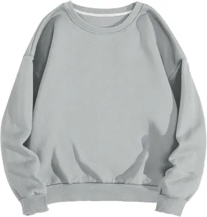 Crewneck Sweatshirts Men Casual Basic Solid Pullover Shirt Comfy Fit Long Sleeve Blouse Sports Athletic Workout Tops